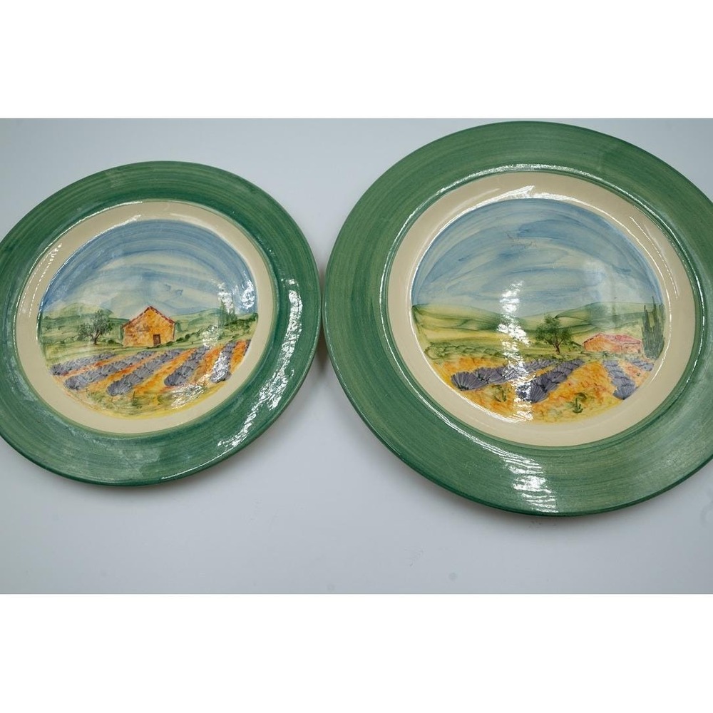 Atelier du Sage French Heritage Hand Painted Lavender Plates Set of 2 France